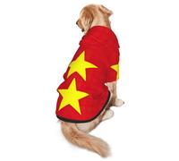 Vietnamese Flag Dog Hoodie for Medium Large Dogs, Warm Soft Pet Sweatshirt, Easy to Wear Jumper Clothes