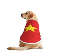 Vietnamese Flag Dog Shirt Vest Dog Clothes- Breathable Cooling for Big Dogs, Sun Protection Comfort Wear for Golden Retriever, Husky, Alaska Outdoor Activities 4X-Large