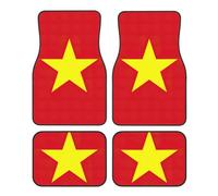 Vietnamese Flag Full Coverage 4-Piece Car Floor Mats Set Non-Slip Liners Universal Fit For Sedan Truck Van