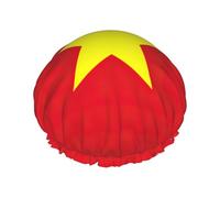 Vietnamese Flag Hair Cap For Shower, Waterproof Hair Shower Caps For Long Hair, Non-Slip Cute Shower Cap