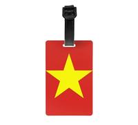 Vietnamese Flag Luggage Tag PVC Waterproof Durable Light Bag Tag with Detachable Wristband for Easy Identification