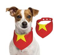 Vietnamese Flag Pet Scarf Dog Bandanas Spring Summer Soft Cotton Puppy Scarfs Adjustable Accessories for Small Medium Large Girl Boy Pup Medium