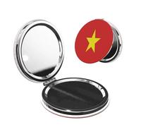 Vietnamese Flag Pocket Makeup Mirror,Small Portable Wallet Mirror, Perfect for Travel, Everyday Use
