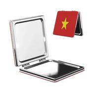 Vietnamese Flag Pocket Makeup Mirror,Small Portable Wallet Mirror, Perfect for Travel, Everyday Use