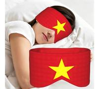 Vietnamese Flag Print Adults Eye Mask for Sleeping Soft Breathable Blindfold Daily Home Travel Work