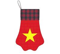 Vietnamese Flag Print Christmas Pet Socking Festive Dog Paw Xmas Pets Gift For Seasonal Party Supplies