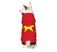 Vietnamese Flag Print Dog Hoodie Sweatshirt For Small Dogs, Warm, Soft And Breathable Pet Clothes, Easy To Wear Jumper For Winter And Fall Warm