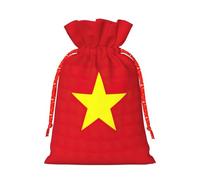 Vietnamese Flag Print Gift Versatile Bags Reusable Drawstring Festive Pouches For Party Favors Season