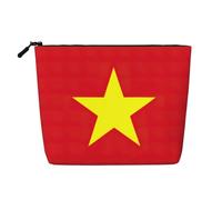Vietnamese Flag Print Lightweight Makeup Bag Women Daily Travel Weekend Getaways Toiletry Cosmetic Pouch