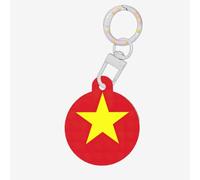 Vietnamese Flag Print Round Acrylic Pet Tag, Dog Neck Pendant Tags for Pets Circular Dog Cat Collar Name Tags