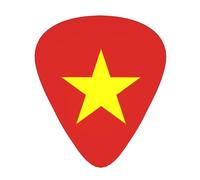 Vietnamese flag Printed guitar picks - three thicknesses: thin, medium and thick, suitable for electric guitar, bass and ukulele.