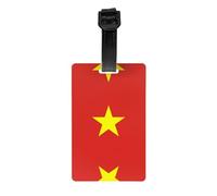 Vietnamese Flag Printed PVC Luggage Tag Travel Anti Lost ID Label Personal Info Tag for Backpack and Suitcase
