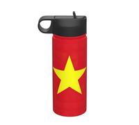 Vietnamese Flag Printing The Print 18 Oz Stainless Steel Sports Insulated Kettle with Lid for Adult Men Women
