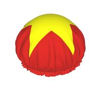 Vietnamese flag Shower Cap with Comfort Skin Friendly Design for Hair Protection During Laundry Beauty