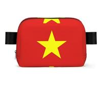 Vietnamese Flag Waterproof Waist Bag for Men Women-Adjustable Bum Bag for Travel, Lightweight Crossbody Chest Bag for Running Gym