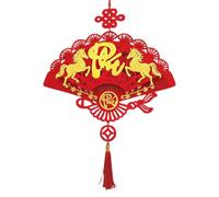 Vietnamese Fu Character Pendant New Year Door Hanger, Lunar New Year Flat Flocked Hanging Ornaments, 2026 Horse Spring Festival Decoration, Easy to Display for Home Decorators