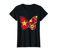 Vietnamese Girls Roots Vietnam Flag Pride Heritage Butterfly T-Shirt