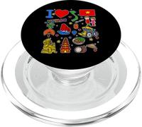 Vietnamese hand drawn landmarks, Vietnam map, Culture icons PopSockets PopGrip for MagSafe