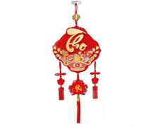 Vietnamese Lucky Bag Hanging Ornament, Traditional Fabric Fortune God Decor with Gold Accents for New Year Celebration, Festive Door Wall Pendant Symbolizing Wealth and Happiness(D)