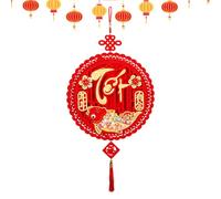 Vietnamese Lunar New Year Decoration 2025, Red Chinese New Year Decorations, Vietnam Fu Characters Lucky Pendant, Spring Festival Hanging Ornaments for Home Window Wall Decoration