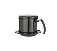 Vietnamese Moka Dripper 304 Stainless Steel for Authentic Coffee Enjoyment (Black)