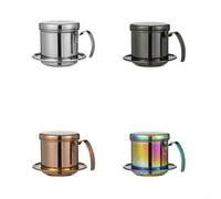 Vietnamese Moka Dripper Stainless Steel Coffee Filter with Superior Extraction Design for Great Flavor (Rainbow)