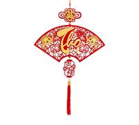 Vietnamese New Year Decorations - Non-Slip Grip Mount, Classic Tet Paper Ornament, Hard-Shell Accessory Case Item | for Festive Lunar Spring Party Traditional Red Gold Wall Hanging Home Decor
