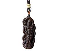 Vietnamese Nha Trang Agarwood Guanyin Pendant, Auspicious And Lucky Buddha Amulet, Unisex Necklace
