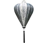 Vietnamese Oriental Silk Bamboo Handcrafted Lantern Lamp Chinese Balloon MED 10 Colours, Silver