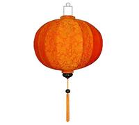 Vietnamese Oriental Silk Bamboo Handcrafted Lantern Lamp Chinese Orange,Medium