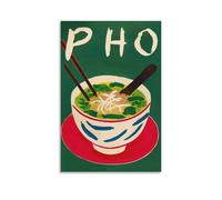 Vietnamese Pho Food Poster Retro Restaurant Poster Asian Cuisine Kitchen Dining Room Poster 2 Canvas Poster Wall Art Decor Print Picture Paintings for Living Room Bedroom Decoration 12x18inch(30x45cm)