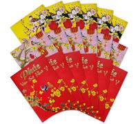 Vietnamese Red envelopes for Lunar New Year, Pack of 18, 3 Beautiful Designs (Bundle A) 8 x 11cm