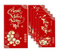 Vietnamese Red Envelopes - Traditional Paper Set, Festive Cash Sleeves, Auspicious Gift Covers, Holiday Blessing Wraps | Chinese Money Packets Paper Set for Son Daughter Relatives Seasonal Cultural