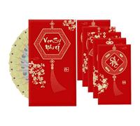 Vietnamese Red Packet Set - Six Heritage Lai See Covers, Auspicious Gold Foil Designs, Classic Holiday Cash Pouches, Premium Fortune Gift Wallets, Cultural Festival Keepsake Envelope Bundle | Family
