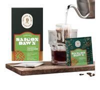 Vietnamese Robusta Drip Coffee Bags - Medium Roast Pour-Over Sachets, 7 Pack | Saigon Dawn by Nomad Bean Coffee