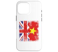Vietnamese Roots | Half British Flags | UK Vietnam Vintage Case for iPhone 16 Pro Max