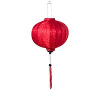 Vietnamese Silk & Bamboo Lampshade/Lantern (20 inch / 50cm) (Red)