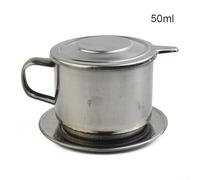 Vietnamese Stainless Steel Coffee Drip Pot, 100ml or 50ml, Hand-Pour Filter Cup for Drip Brewing, Portable & Easy-to-Clean, for Home, Office, Travel, and Camping(50ML)