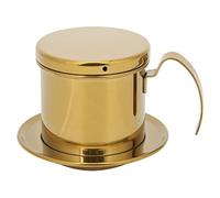 Vietnamese Stainless Steel Coffee Filter Drip Pot Maker High Density Fine Mesh for Sweet Smooth Coffee Home Kitchen Office Cafe Use Gloss Silver Black Gold 100x80mm (Gold)