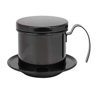 Vietnamese Stainless Steel Coffee Filter Drip Pot Maker High Density Fine Mesh for Sweet Smooth Coffee Home Kitchen Office Cafe Use Gloss Silver Black Gold 100x80mm (Glossy Black)