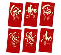 Vietnamese Traditional Collection Red Envelopes - 6 Pieces Chinese New Year Red Envelopes for Women, Boys, Girls, Youth, Family and Friends