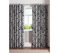 Ted Baker 'Vietnm' Cotton Lined Curtains in Navy | Size: 168 cm width x 137 cm drop Ted Baker Navy 168 cm width x 137 cm drop