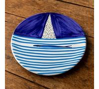 Vietrese Style Ceramic Dinner Plate Ø 32 cm Hand Painted with Handcrafted Marine Decoration | Artisan Mediterranean Ceramic for Elegant Table, Kitchen or Wall Decor 0108251107