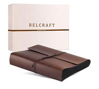 Vietri Large Recycled Leather Photo Album with Black Pages, MADE IN ITALY, Including BOX, A4 (23x30 cm) Brown