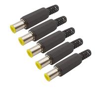 VIEUE Power Socket Connector 6.5 X 4.4mm DC Power Male Plug Connector Yellow Head 6.5 * 4.4mm With 1.3mm Tip DC Plug Jack Charger DIY Repair Adapter (Color : 5Pcs)