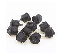 VIEUE Switch Power Button 5pcs / 10pcs 16mm Diameter Small Round Rocker Switch Black Round Black White Red 2-pin ON-OFF Rocker Switch (Color : Black 10PCS)