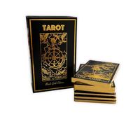 Vieux Monde Express Black Gold Tarot Deck | Classic Tarot Design and Gold Foil | 88 Page Guide