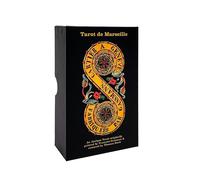 Vieux Monde Express Gassman Tarot de Marseille with | Guide Made in USA | Linen Finish | 78 Cards for Divination | Rigid Box for Storage |
