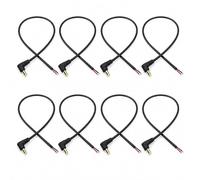 VIEVRE 8 x DC Cable 5.5 x 2.5 mm Male 90° Angle, 0.3 m DC Connection Cable with Open Ends, 0.75 mm² Copper Cable, Hollow Plug 5.5 x 2.5 mm Power Cable for LED, CCTV, Solar System, DIY Electronics