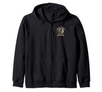 VIEW BACK PRINT Idle Fury Lost In Space Skeleton Astronaut Zip Hoodie